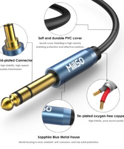 MillSO 1/4 to 3.5mm Headphone Adapter TRS 6.35mm 1/4 Male to 3.5mm 1/8 Female Stereo Jack Audio Adapter for Amplifiers, Guitar, Keyboard Piano, Home Theater, Mixing Console, Headphones - 12inch/30CM 1 FT / 0.3 M Blue 25 712CAXtOPKL