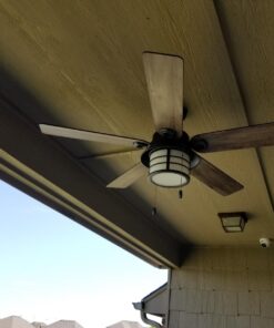 Hunter Fan Company Fan Key Biscayne Indoor/Outdoor Ceiling Fan with 2 LED Lights and Pull Chain Control, Weathered Zinc Finish, 54 Inch 55 712ChSQbL