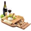 Picnic at Ascot Original Bamboo Cheese/Charcuterie Board with Cracker Groove & Drawer with Cheese Tools - Designed & Quality Checked in the USA 23 712Et2avgKL