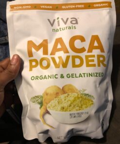 Viva Naturals Organic Maca Powder - Gelatinized Maca Powder Organic, Vegan and Kosher Peruvian Superfood - Certified USDA Organic, Gluten-Free & Non-GMO 1 Pound (Pack of 1) 37 712FQ9AlAbL