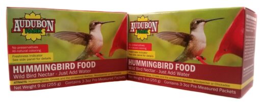 Audubon Hummingbird Concentrate Food 3 3Oz Pre Measured Packets, 2 Boxes of Hummingbird Nectar