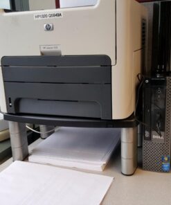 3M Adjustable Monitor Stand Riser, Three Leg Segments Simply Adjust Height, Sturdy Platform Holds Up to 80 lbs for Monitors, Laptops, and Printers, Space for Storage Underneath, Silver/Black (MS80B) 11-Inch 43 712GR5ByuBL