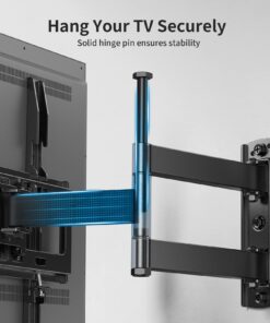 Pipishell Full Motion TV Wall Mount for Most 26-60 inch Flat & Curved TVs up to 77 lbs, Adjustable Bracket Height, Single Articulating Arm, Extension, Max VESA 400x400mm, PIMF9 25 712GgAb9FuL 2