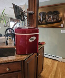 Newair Countertop Ice Maker Machine 28 lbs. of Ice in 24 Hours, Portable Design in Red with 3 Bullet Ice Cube Sizes, Convenient Rapid Ice Production, Insulated Storage 45 712I4Ap8FIL