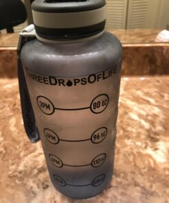 Three Drops of Life 64oz Water Bottle With Time Marker, Hydration Tracking Large Sports Water Bottle, The Largest Time Tracker Sport Bottles, Best Daily Water Intake Bottle 24 712Ij5V42QL