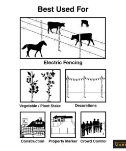 Fi-Shock P-30G 30 Inch Garden Fence Post, Ideal for Gardens and Temporary Fencing - 25 Pack,Dark Green Garden Post 20 712JGxwRR2L