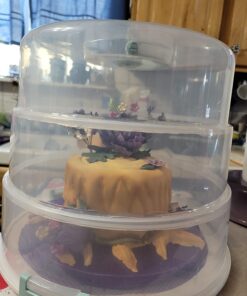 Sweet Creations 3 Tier, Collapsible Cupcake and Cakepop Display Carrier with Handel, White 45 712L7nb6caL