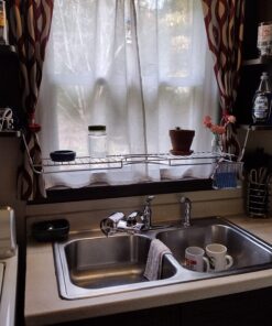 Home Basics Over Sink Shelf, (Chrome) Steel Over The Kitchen Sink Organizer for Soap, Sponges, Scrubbers, and More | with Cutlery Holder 31 712NMoogdOL