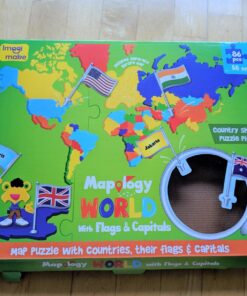 Imagimake Mapology World Map Puzzle - Includes Country Flags & Capitals | Educational Toys for Kids 5-7 | Fun Jigsaw Puzzle for Girls & Boys Toy Age 6-8 | Games for Kids 8-12 for Kids World with Capitals 49 712NhmPE6rL