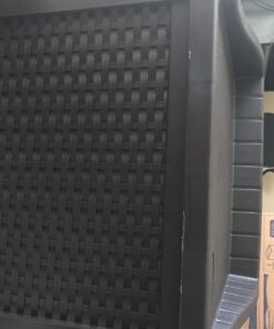 Suncast 22-Gallon Small Deck Box - Lightweight Resin Indoor/Outdoor Storage Container and Seat for Patio Cushions, Gardening Tools and Toys - Store Items on Patio, Garage, Yard - Mocha Wicker Mocha Wicher 54 712NuKdNJUL