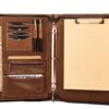 AZXCG Leather Portfolio Binder,3 Ring Binder Padfolio with Zipper fits up to 13.3" Laptop, Professional Organizer, Business Folder with Clipboard, Leather Notepad Holder Brown Graduation Gift Standard 24 712OLQSuN6L