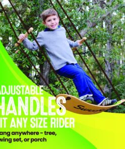 Swurfer Stand Up Tree Swing, Outdoor Swing - Swingset Outdoor for Kids with Adjustable Handles, Outdoor Swing for Kids, Outdoor Play, Durable, Weatherproof, Easy Installation, 200lbs, Ages 6 and Up Brown/Green 16 712Oqbw1b5L