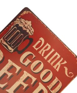 ERLOOD Drink Good Beer with Good Friends Metal Retro Vintage Tin Sign Bar Wall Decor Poster 12 X 8 Inches (GOOD BEER) 8 712PEKM469S
