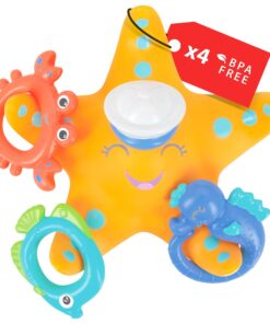 Alternative view of Nuby Starfish Ring Toss Bath Toy, Includes 3 Toss Rings (Crabfish, Tropical Fish and Seahorse)