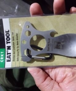 CRKT Eat'N Tool Outdoor Spork Multitool: Durable and Lightweight, for Camping, Hiking, Backpacking and Outdoors Activities, Silver, Carabiner 9100C 25 712QAKx4lL