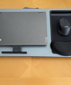 LAPGEAR Home Office Lap Desk with Device Ledge, Mouse Pad, and Phone Holder - Silver Carbon - Fits up to 15.6 Inch Laptops - Style No. 91585 32 712QevucbwL