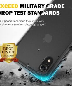 Alternative view of Humixx Shockproof Series iPhone XR Case Cover 2020 [Military Grade Drop Tested] [Upgraded Nano Material] Translucent Matte Case with Soft TPU Bumper, Protective Case for Apple iPhone XR - 6.1 inch B-Black
