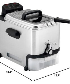 T-fal Ultimate EZ Clean Stainless Steel Deep Fryer with Basket 3.5 Liter Oil and 2.6 Pound Food Capacity 1700 Watts Oil Filtration, Temp Control, Digital Timer, Dishwasher Safe Parts Stainless Steel 46 712SC3V9nZL
