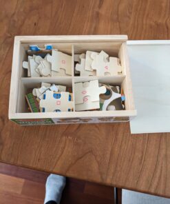 Melissa & Doug Pets 4-in-1 Wooden Jigsaw Puzzles in a Storage Box (48 pcs) - FSC-Certified Materials 33 712TIxEi TL 1