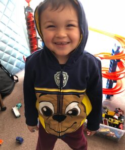 Paw Patrol Boys' Toddler Character Big Face Zip-up Hoodies 4T Chase Navy 15 712TgtxkkFL