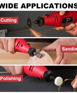 POPULO Power Rotary Tool Kit with Flexible Shaft, 107 PCS, Variable Speed Engraving Tool Kit Grinder Woodworking Corded Rotary Tools Drimmer Set, for Carving Sanding Cutting Polishing, Gift for DIYer 25 712Tob7jbzL