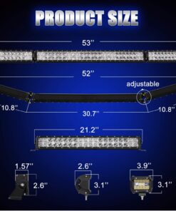 AutoFeel LED Light Bar Kit 52 Inch + 22 Inch + 4PCS 4Inch 32000LM 6000K Light Bars Flood Spot Beam Combo for Truck SUV ATV UTV Boat 40 712VXPpzxFL