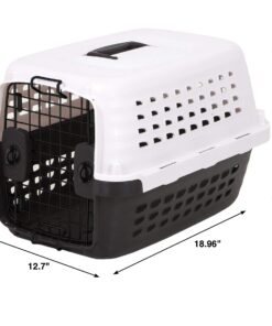Petmate Compass Kennel, PEARL WHITE/BLACK (41031), Made in USA 15.5"L x 9.0"W x 10.5"H 20 712WH3AkKYL