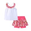 LittleSpring Little Girls Summer Outfits Floral Tank Top and Shorts 2 Pcs Clothes Set 7-8 Backless White 49 712WKICBLaL