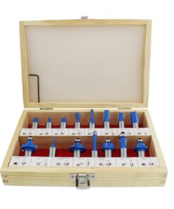 ABN 1/2in Shank Tungsten Carbide Router Bits for Woodworking - Wood Router Bit Set 15p Straight, Dovetail, Chamfer, Ogee 12 712X9MYim0L
