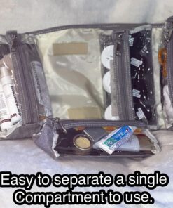 4kits Hanging Roll-Up Makeup Bag/Toiletry Kit/Travel Organizer for Women - 4 Removable Storage Bags - Organize Make Up, Cosmetics, First Aid, Medicine, Personal Care, Bathroom, Palette/Brush Holder 60 712Xmsc0NML