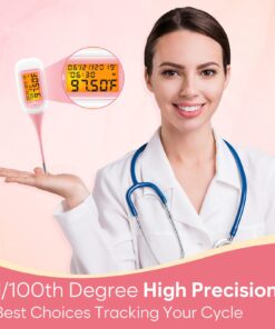 Easy@Home Smart Basal Thermometer, Large Screen and Backlit, FSA Eligible, Period Tracker with Premom(iOS & Android) - Auto BBT Sync, Charting, Coverline & Accurate Fertility Prediction EBT-300 30 712ZKVBBNL