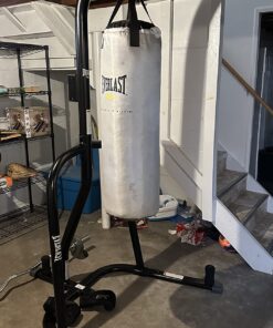 Everlast Steel Heavy Punching Bag Stand Workout Equipment for Kickboxing, Boxing, and MMA Training with 3 Plate Pegs and 100 Pound Capacity Black 61 712ZRg4GSSL