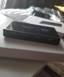 UGREEN USB Switch Selector 2 Computers Sharing 4 USB Devices USB 2.0 Peripheral Switcher Box Hub for Mouse Keyboard Scanner Printer PCs with One-Button Swapping and 2 Pack USB A to A Cable 55 712aIsVyjjL