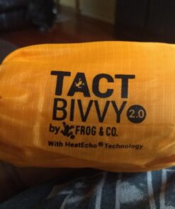 Survival Frog Tact Bivvy 2.0 Emergency Sleeping Bag w/Stuff Sack, Carabiner, Survival Whistle, ParaTinder - Compact, Lightweight, Waterproof, Reusable, Thermal Bivy Sack Cover, Shelter Kit New 2.0 Tactical Orange 24 712bMbuxw0L