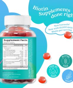 BeLive Biotin Gummies with MultiVitamins, Folate, Inositol – Supports Hair Growth, Healthy Skin & Nails – Vegan, Pectin Based – Strawberry Flavor (1) 60 Count (Pack of 1) 29 712bXijKSWL