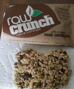 Raw Crunch Bar (Box of 12) - Organic Dark Chocolate - Gluten Free, Grain Free, Dairy Free, Low Carb, Low Sugar, Paleo, Plant Based Protein,150 Calorie Real Food Bar 14 712bc5chy1L