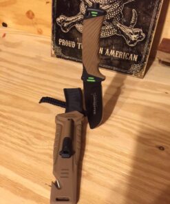 StatGear Surviv-All Fixed-Blade Bowie Knife with Sheath, Firestarter, Sharpener & Cord Cutter for Hunting Camping Outdoors Hiking EDC 31 712cLcZFL 2