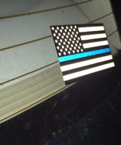Sassy Stickers Subdued US Flag Reflective Decal with Thin Blue Line 4"x2.5" 13 712fmjgPfEL