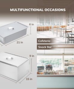 SYBO Commercial Grade Stainless Steel Bain Marie Buffet Food Warmer Steam Table for Catering and Restaurants (1 Section) 1 Section 15 712gYU0b6iL