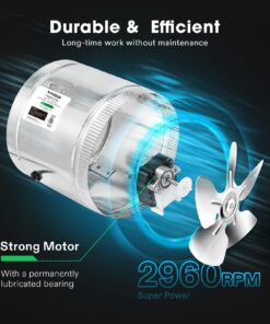 VIVOSUN 6 Inch Inline Duct Fan 240 CFM, HVAC Exhaust Ventilation Fan with Low Noise for Basements, Bathrooms, Kitchens and Attics, Silver 6'' 22 712hAT1I VL