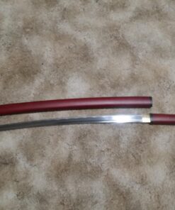 Ace Martial Arts Supply Handmade Japanese Shirasaya Samurai Katana Sharp Sword-Kenshin Burgundy 63 712iFa6bdfL