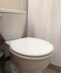 MAYFAIR 883SLOWA 000 Toilet Seat with Built-in Potty Training Seat will Reduce Clutter, Slow Close and Never Loosen, ROUND, Durable Enameled Wood/Long Lasting Plastic, White 47 712itkEQBL