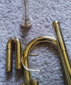 Mendini By Cecilio Bb Trumpet - Trumpets for Beginner or Advanced Student w/Case, Cloth, Oil, Gloves - Brass Musical Instruments For Kids & Adults Gold 34 712j gIVH L 2