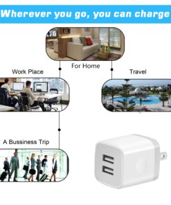 X-EDITION Wall Charger,4-Pack 2.1A Dual Port USB Power Adapter Plug Charging Block Cube for Phone 8/7/6 Plus/X, Pad, Samsung Galaxy S5 S6 S7 Edge,LG, Android (White) White 30 712jS1iTBvL