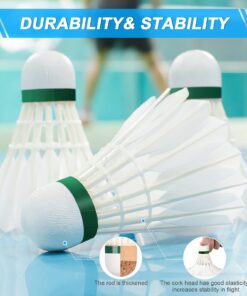 Philonext Goose Feather Badminton Shuttlecocks Birdies, 12 Pack Hight Speed Training Badminton Balls with Great Stability for Indoor Outdoor White 15 712mUupEtBL