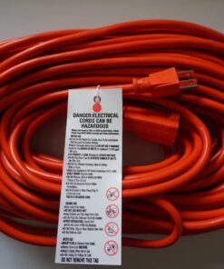 Amazon Basics 100-Foot 3-Prong Vinyl Indoor/Outdoor Extension Cord - 10 Amps, 1250 Watts, 125 VAC - Orange 100 ft 35 712oM0CQYKL