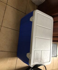 Coleman Chiller Series 48qt Insulated Portable Cooler, Hard Cooler with Ice Retention & Heavy-Duty Handles, Great for Camping, Tailgating, Beach, Picnic, Groceries, Boating & More Blue 29 712odiZUNwL