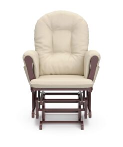 Storkcraft Premium Hoop Glider and Ottoman (Cherry Base, Beige Cushion) – Padded Cushions with Storage Pocket, Smooth Rocking Motion, Easy to Assemble, Solid Hardwood Base Ch/Beige <M21> 26 712pVQzMcML