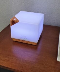 ASAKUKI 700ml Premium Essential Oil Diffuser, 5 in 1 Ultrasonic Aromatherapy Fragrant Oil Vaporizer Humidifier, Timer and Auto-Off Safety Switch, 7 LED Light Colors Light Wood 36 712pwBjZ4EL