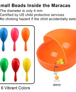 Alternative view of Maracas for Kids - Mexican Maraca Neon Colorful Maracas Bulk for Fiesta Party Favors Baby Noisemaker - 6" Maracas Toys for Cinco de Mayo Partys, Birthday, Fiesta Decorations, 6 Colors, 12 Pack 6inch